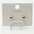 Handgefertigte 925 Silber-Ohrstecker „Halbkugel“ rhodiniert mit sicherem Schraubverschluss.