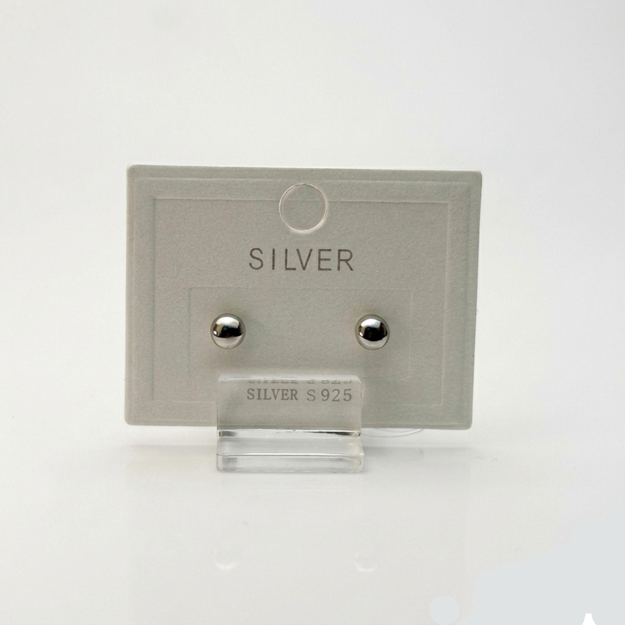 Minimalistische Halbkugel-Ohrringe aus 925 Sterling Silber rhodiniert mit präzisem Schraubverschluss.