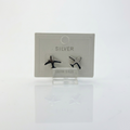 Handgefertigte 925 Silber-Ohrstecker „Flugzeug“ rhodiniert mit sicherem Schraubverschluss.
